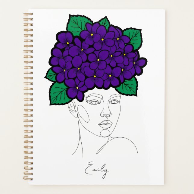 Agenda Personalized February Birth Flower Crown Art (Frente)