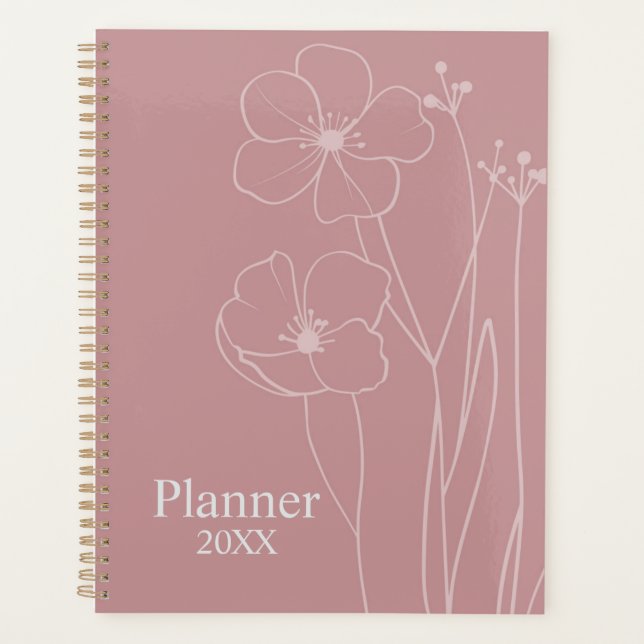 Agenda Personalized Floral Planner  (Frente)