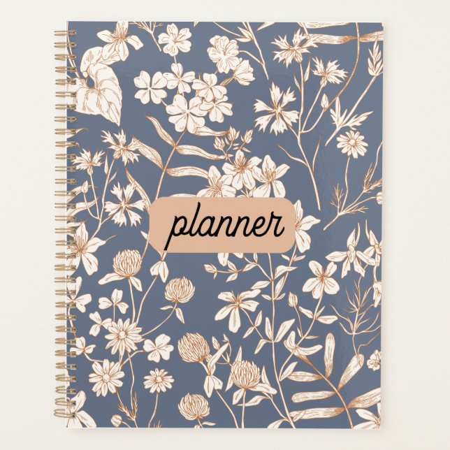 Agenda Personalized Floral Planner (Frente)