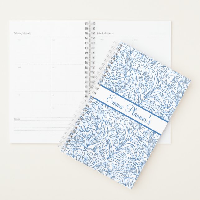 Agenda Personalized Floral Planner with Name (Exibição)