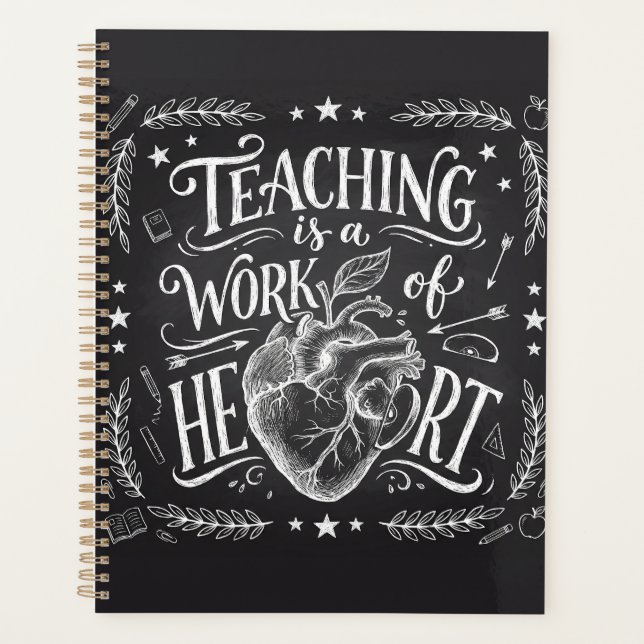 Agenda Personalized Gold Spiral Teacher Planner  (Frente)