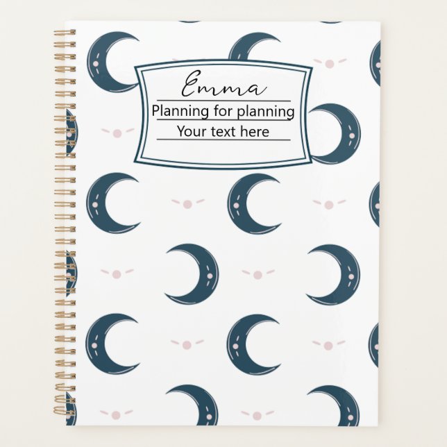 Agenda Personalized Moon Pattern Planner 8.5x11 (Frente)