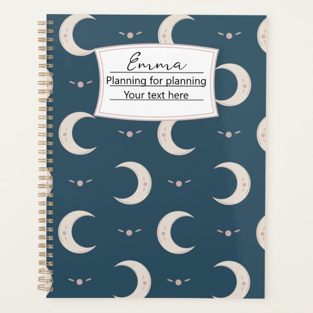 Agenda Personalized Moon Pattern Planner 8.5x11 (Frente)