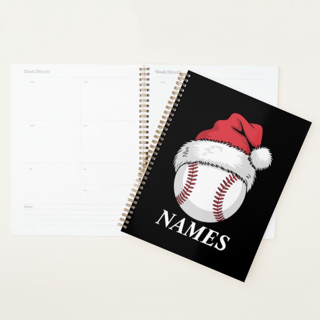 Agenda Personalized Name Christmas Baseball Santa Hat (Exibição)