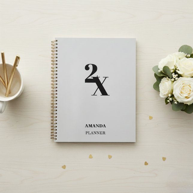 Agenda Personalized  Name Planner - Minimalist Modern  (Criador carregado)
