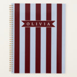Agenda Personalized Preppy Brown Blue Cabana Stripe<br><div class="desc">Certain designs are always in style. Every year, the casual beauty of classic cabana stripes feels new. For those who appreciate straightforward, self-assured design with a hint of preppy elegance, this customized brown and blue cabana stripe collection was made. The pattern's gentle contrast between brown and blue makes it cozy,...</div>