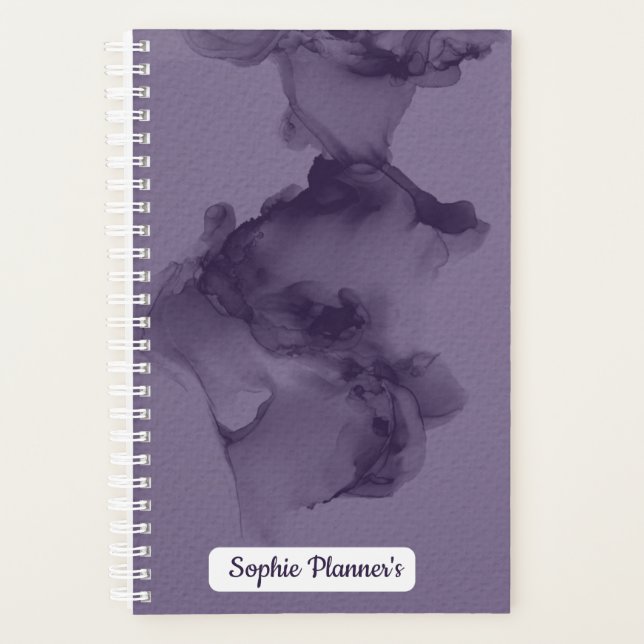 Agenda Personalized Purple Watercolor Planner (Frente)