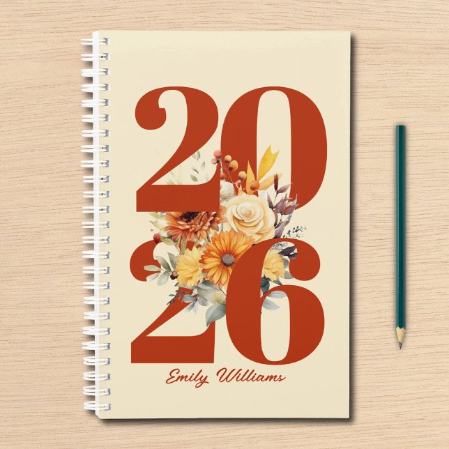 Agenda Personalized watercolor floral  (Criador carregado)