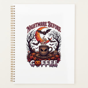 Agenda Pesadelo Antes do Café Halloween Skull Caneca Fant