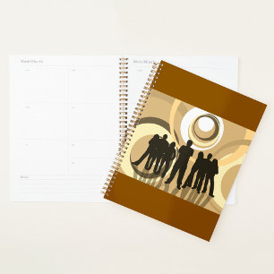 Agenda Pessoas retrorreflectoras com Círculos Abstrato