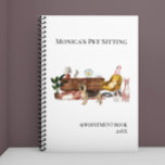 Agenda Pet Sitting Dog Cat Treinando Pets Aquarela<br><div class="desc">Este design pode ser personalizado na área fornecida pela alteração da foto e/ou do texto. Ou pode ser personalizado clicando em Personalizar este Modelo e, em seguida, escolhendo o clique para personalizar mais a opção e excluir ou alterar a cor do plano de fundo, adicionar texto, alterar a cor ou...</div>