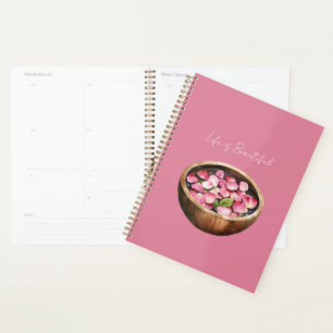 Agenda Pétalas de Rosa Rosa em uma Tigela
