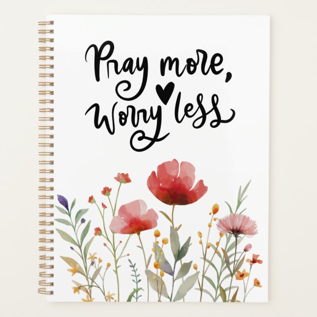 Agenda Philippians 4:6-7 rezem mais preocupados menos Bíb (Frente)