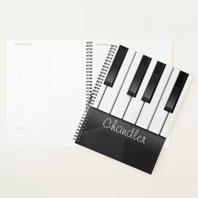 Agenda Pianista de NOME Personalizado Chaves de Música (Exibição)