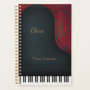 Agenda Piano de Cauda Preto para Concertos Personalizado