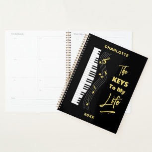 Agenda Piano Keyboard Jogadores Diversão Notas de Músic