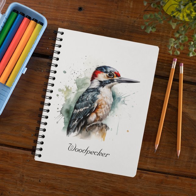 Agenda Pica-pau Woodland Aquarela, personalizado (Criador carregado)
