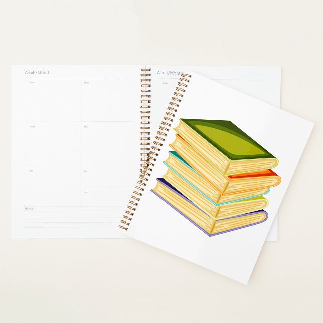 Agenda Pilha de Livros Sobre Arte e Leitura (Criador carregado)