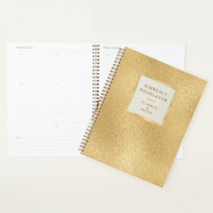 Agenda Pincel Dourado Moderno Emoldurado