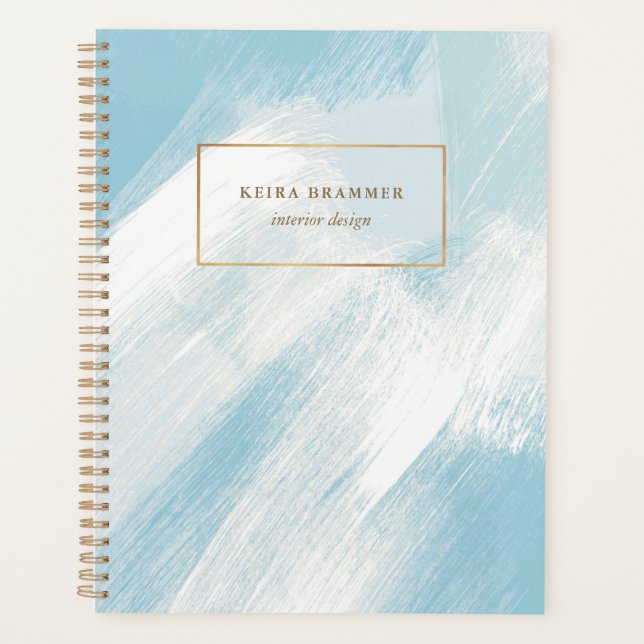 Agenda Pincel Moderno Trave Azul Aqua (Frente)