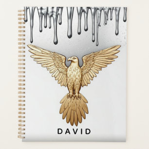 Agenda Pingente de Águia Dourada Derramando Metal Líquido