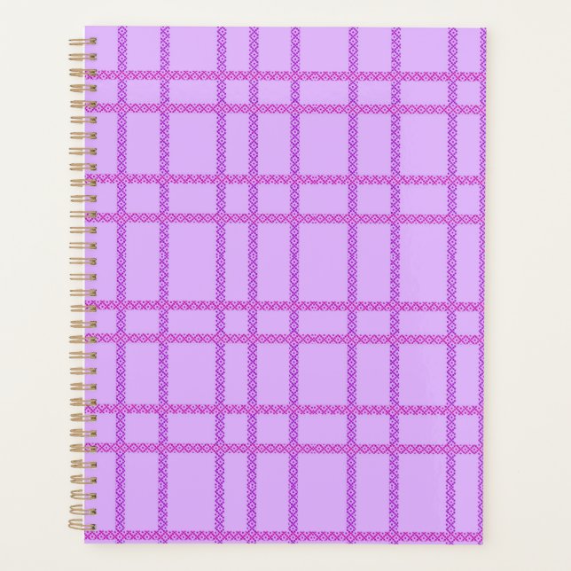 Agenda Pink and purple flower checkered pattern (Frente)