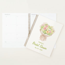Agenda pink bouquet Bridal Shower