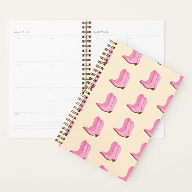 Agenda Pink Cowgirl Cowboy Boots Country Texas Ranch (Exibição)