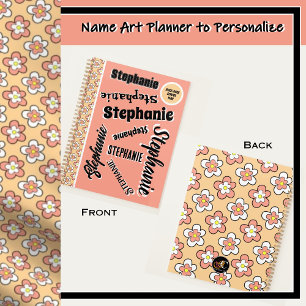 Agenda Pink e Pêssego Floral Personalizado Personalizável