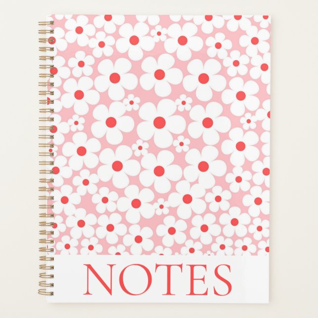 Agenda Pink Flower Blossom Padrão Moderno (Frente)