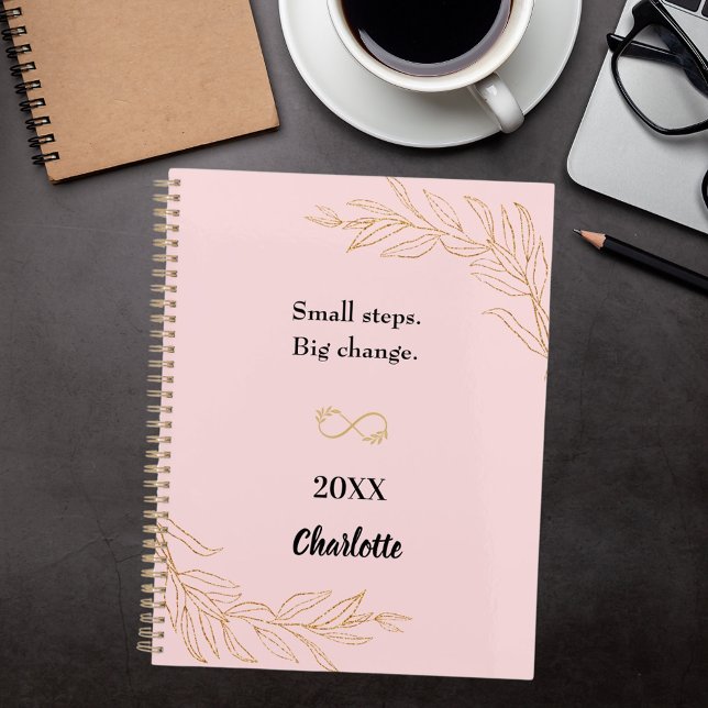 Agenda Pink gold foliage motivational quote 2026 (Criador carregado)