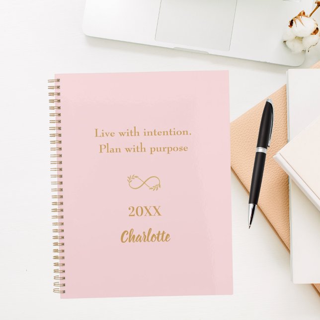 Agenda Pink gold inspirational quote 2026 (Criador carregado)