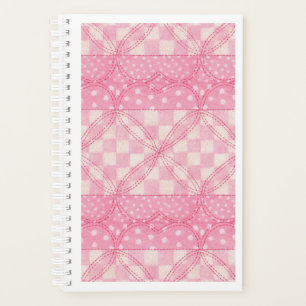 Agenda PINK HEART QUILT 5.5x8.5 Planejador/Calendário