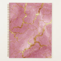 Pink Marble Background With Gold Veins