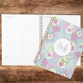 Agenda Pink Monograma e Pista Azul
