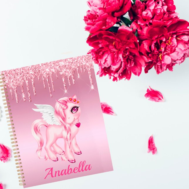 Agenda Pink Pony Unicorn Glitter Drives (Criador carregado)