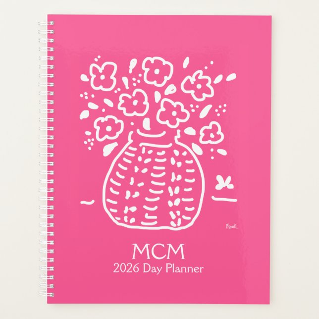 Agenda Pink Posy Vase Planner (Frente)