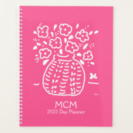 Agenda Pink Posy Vase Planner