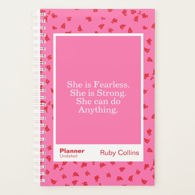 Agenda Pink/Red Floral Block Quote | Fully Customizable (Frente)