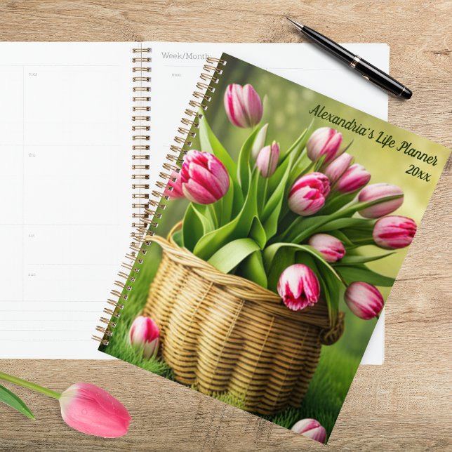 Agenda  Pink Tulips in Country Basket  (Criador carregado)