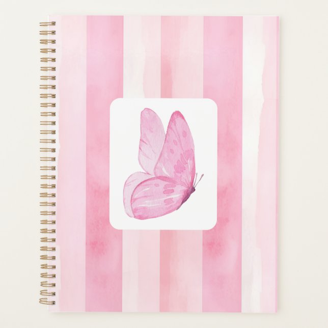 Agenda Pink Watercolor Butterfly – Soft Feminine Pastel D (Frente)