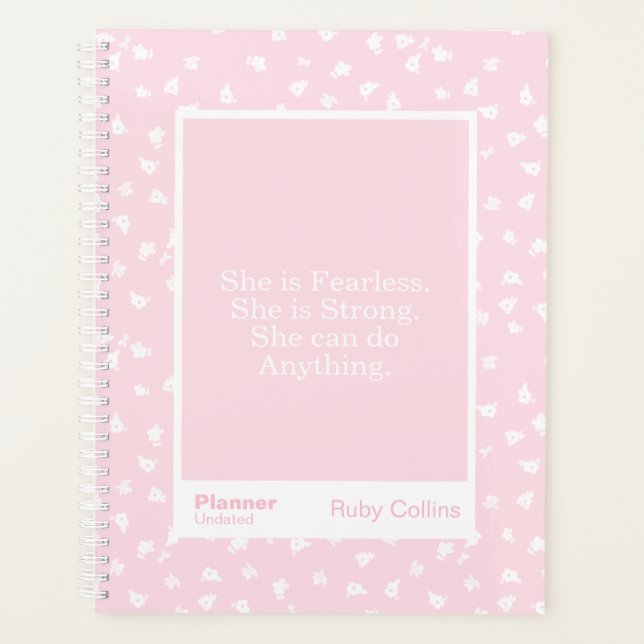 Agenda Pink/White Floral Block Quote | Fully Customizable (Frente)