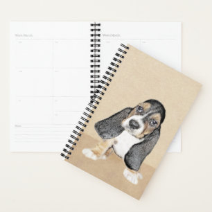 Agenda Pintado de Cachorro Basset - Arte Cachorro Origina