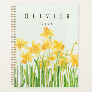Agenda pintura a aquarela amarela daffodil 2