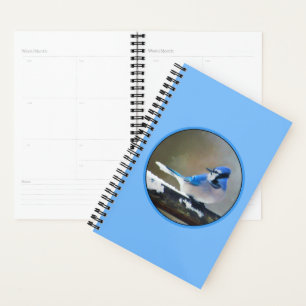 Agenda Pintura Blue Jay - Arte Original para Pássaros