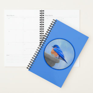 Agenda Pintura Bluebird - Arte Original para Pássaros