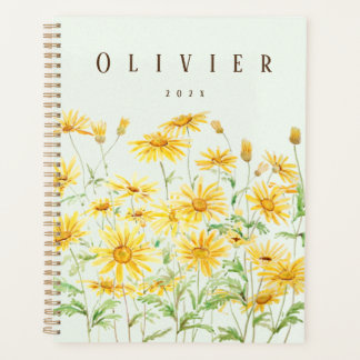 Agenda pintura de aquarela amarela