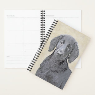 Agenda Pintura De Retriever Revestida Plana - Arte De Cão