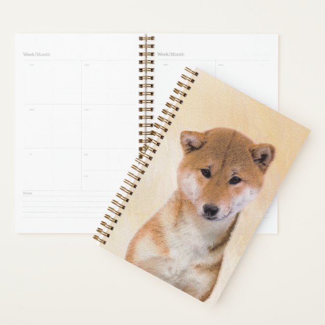 Agenda Pintura de Shiba Inu (Vermelho) - Arte de Cachorro (Exibição)
