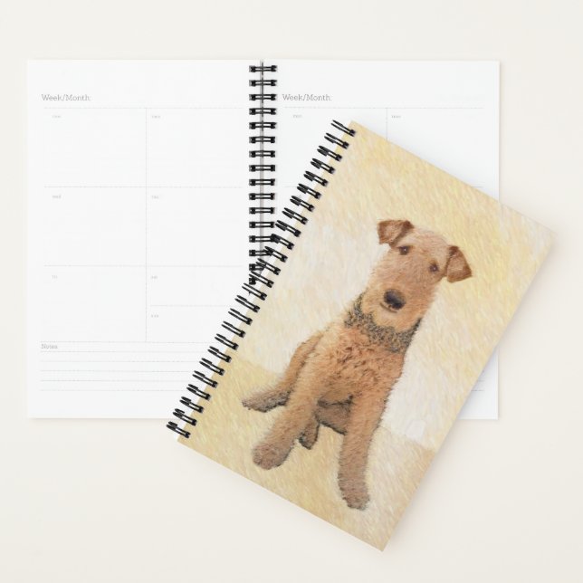 Agenda Pintura de Terrier Airedale - Arte original cômoda (Exibição)